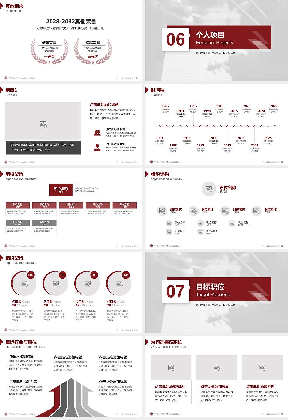 中国音乐学院教师/学生通用个人简历PPT模板下载16:9格式幻灯片预览图4