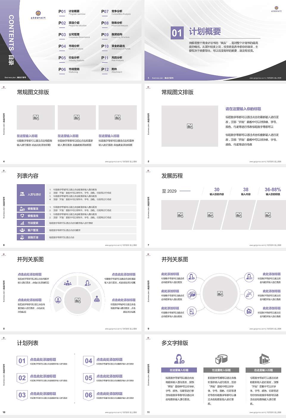北京经贸职业学院专用全国大学生互联网+创新创业大赛计划书/路演/网评PPT模板16:9格式幻灯片预览图2