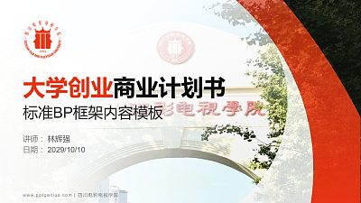 四川电影电视学院专用全国大学生互联网+创新创业大赛计划书/路演/网评PPT模板