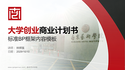 南京艺术学院专用全国大学生互联网+创新创业大赛计划书/路演/网评PPT模板