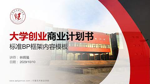 宁夏艺术职业学院专用全国大学生互联网+创新创业大赛计划书/路演/网评PPT模板