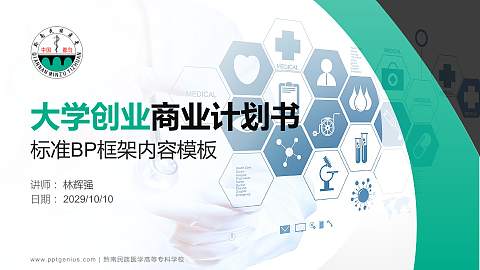 黔南民族医学高等专科学校专用全国大学生互联网+创新创业大赛计划书/路演/网评PPT模板