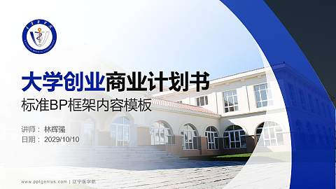 辽宁医学院专用全国大学生互联网+创新创业大赛计划书/路演/网评PPT模板