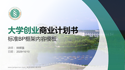 武汉生物工程学院专用全国大学生互联网+创新创业大赛计划书/路演/网评PPT模板