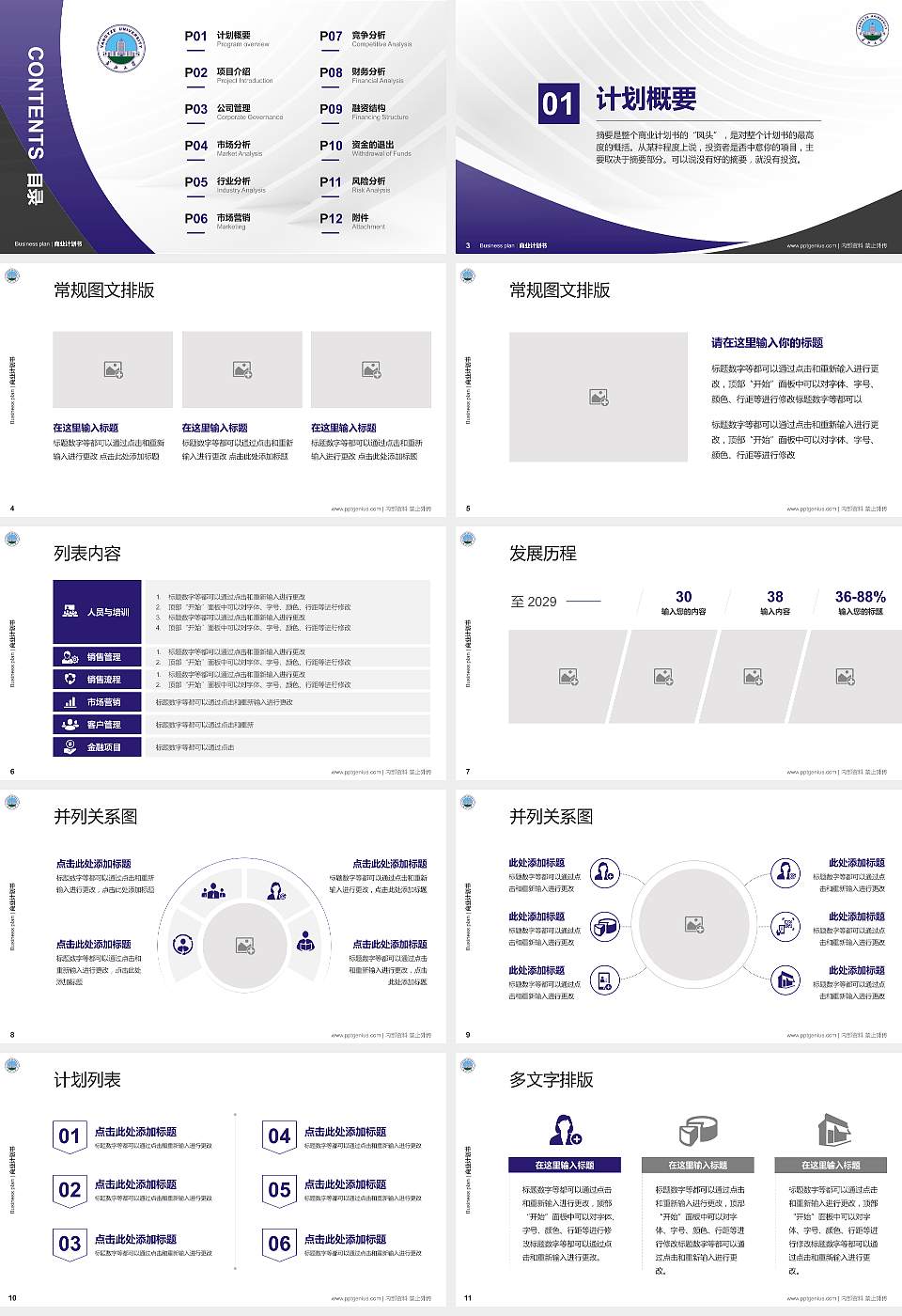 长江大学专用全国大学生互联网+创新创业大赛计划书/路演/网评PPT模板16:9格式幻灯片预览图2