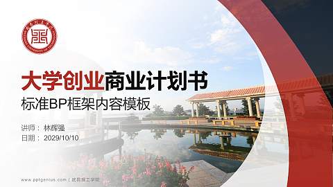 武昌理工学院专用全国大学生互联网+创新创业大赛计划书/路演/网评PPT模板