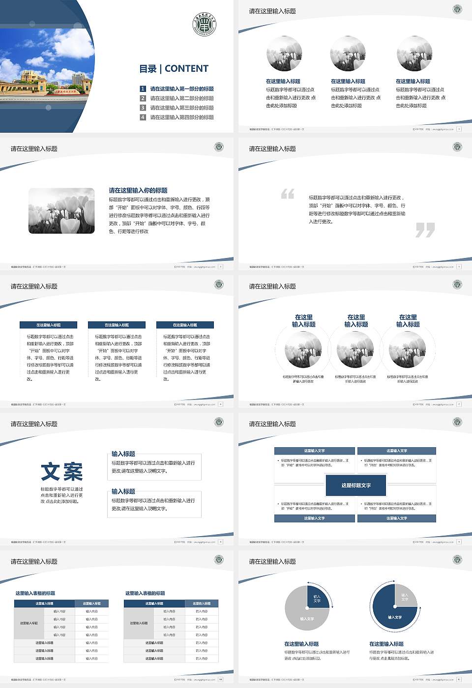 上海应用技术大学毕业论文答辩PPT模板下载16:9格式幻灯片预览图2
