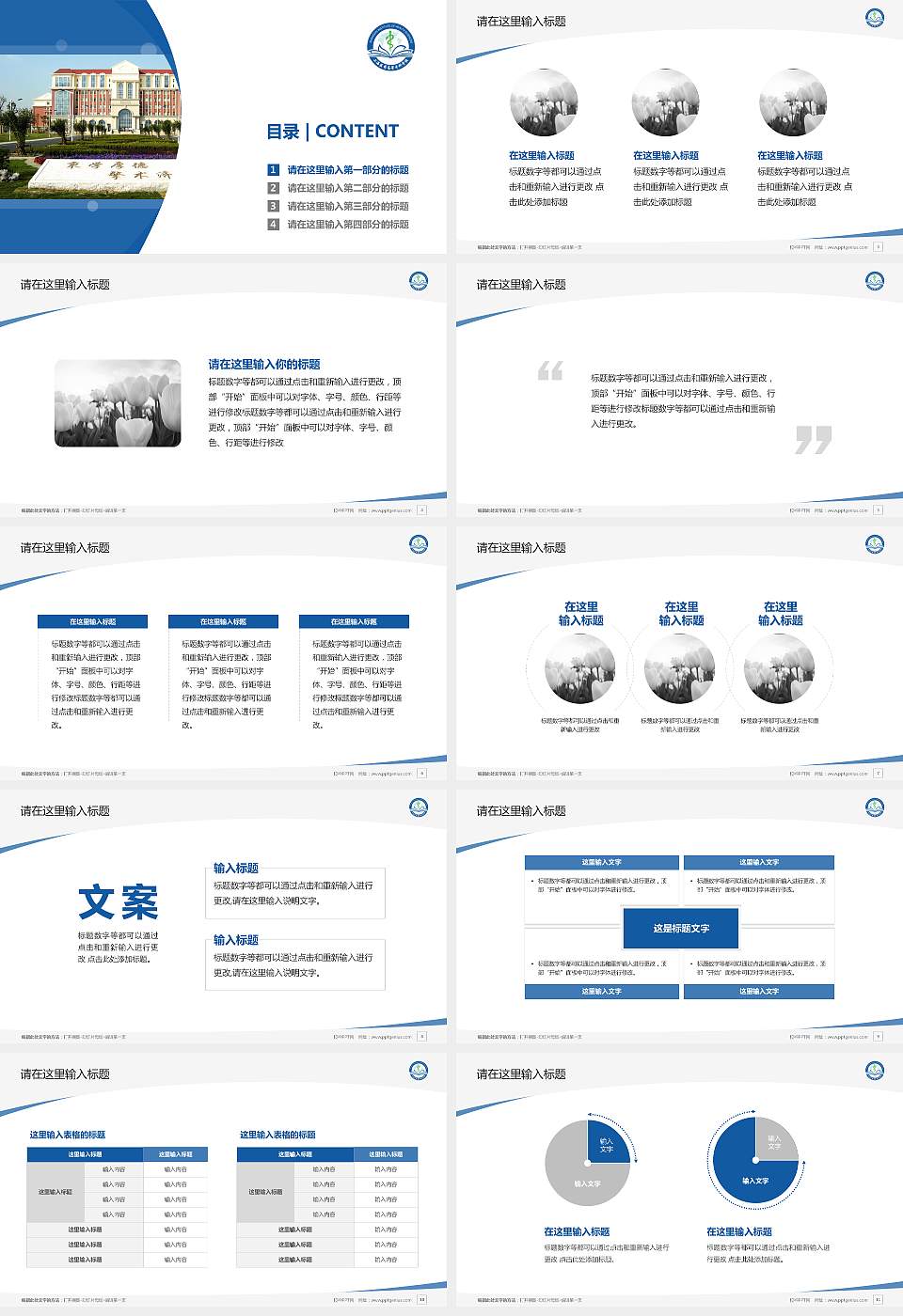 上海医药高等专科学校毕业论文答辩PPT模板下载16:9格式幻灯片预览图2