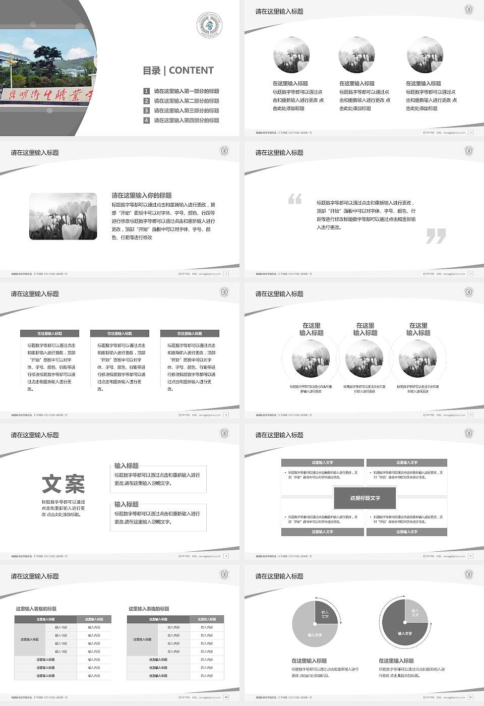 昆明卫生职业学院毕业论文答辩PPT模板下载16:9格式幻灯片预览图2