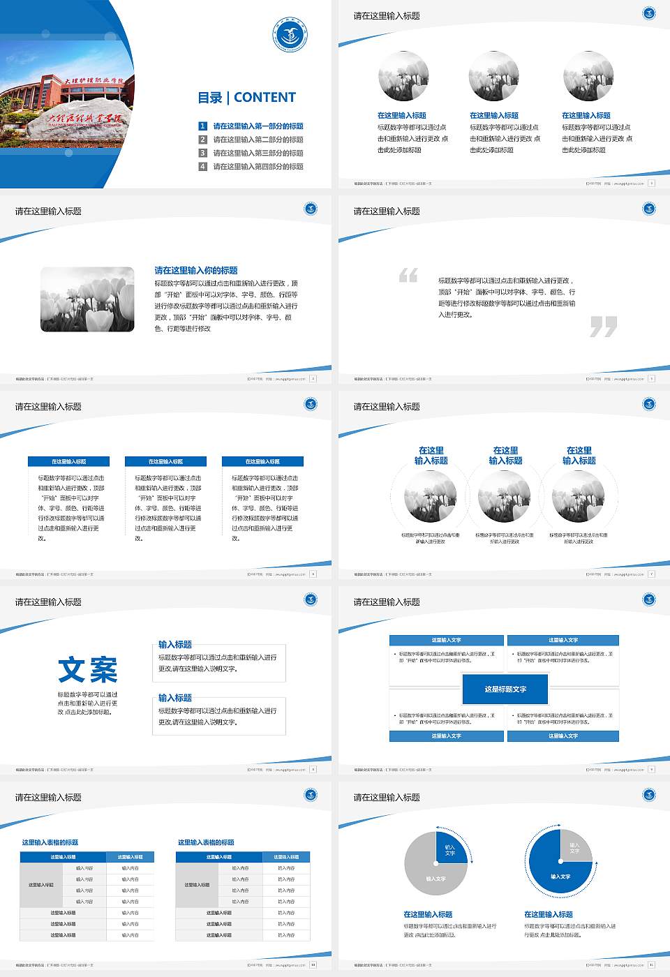 大理护理职业学院毕业论文答辩PPT模板下载16:9格式幻灯片预览图2