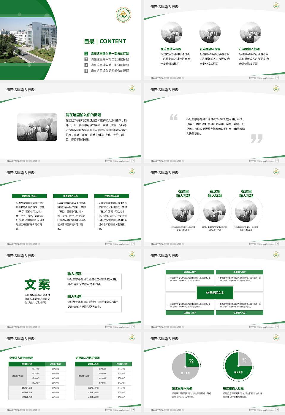 内蒙古农业大学毕业论文答辩PPT模板下载16:9格式幻灯片预览图2