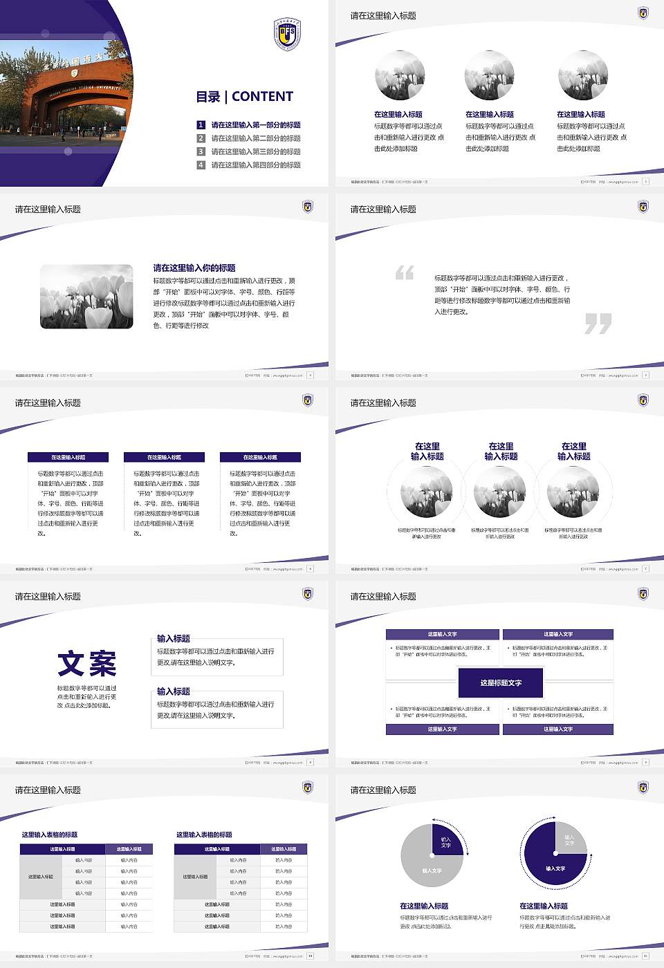北京外国语大学毕业论文答辩PPT模板下载16:9格式幻灯片预览图2