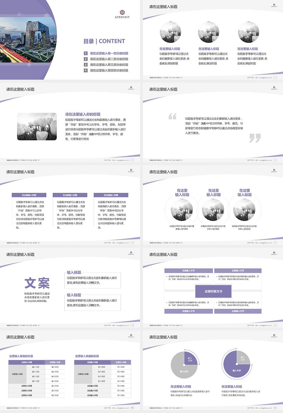 北京经贸职业学院毕业论文答辩PPT模板下载16:9格式幻灯片预览图2