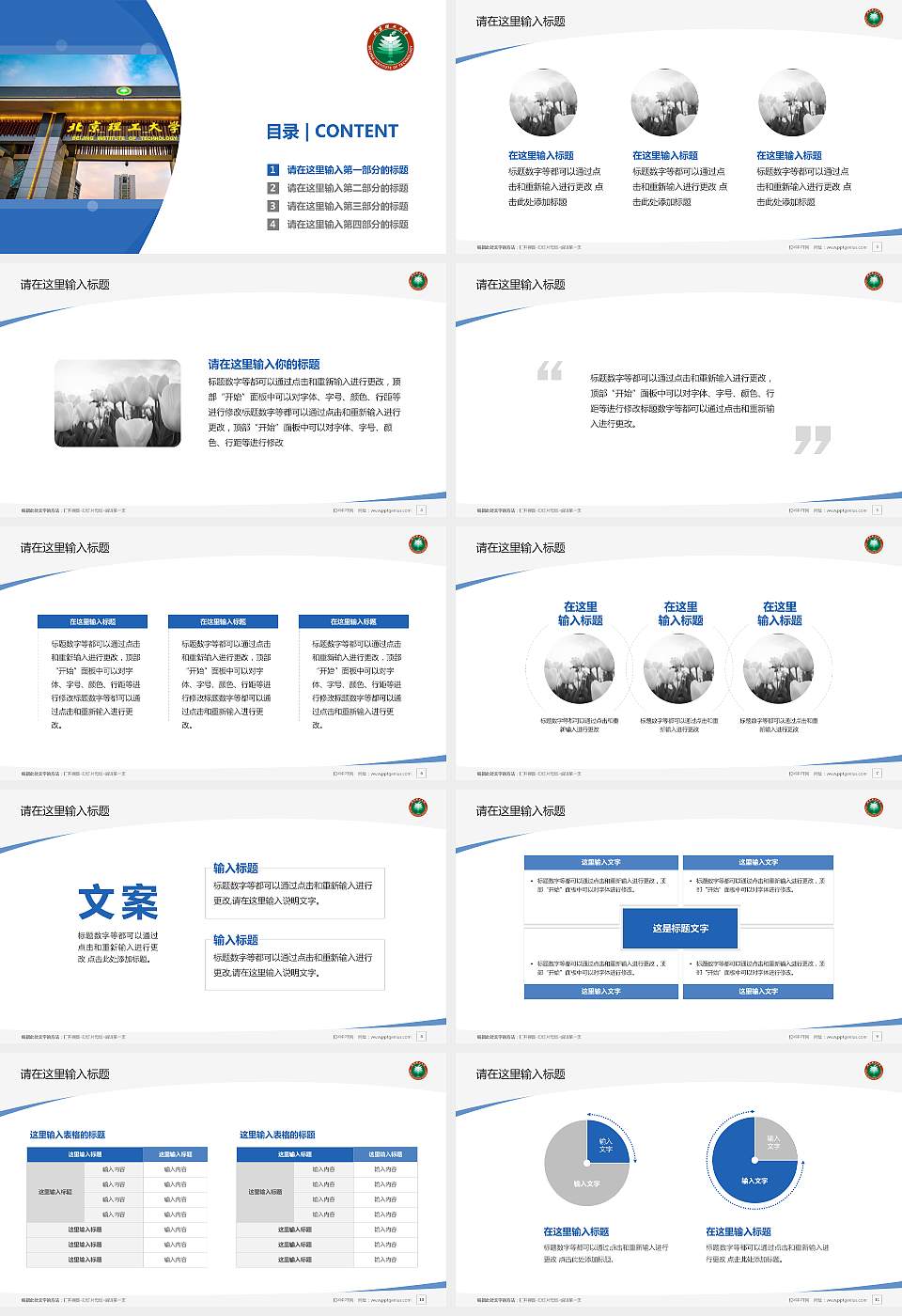 北京理工大学国际教育学院毕业论文答辩PPT模板下载16:9格式幻灯片预览图2