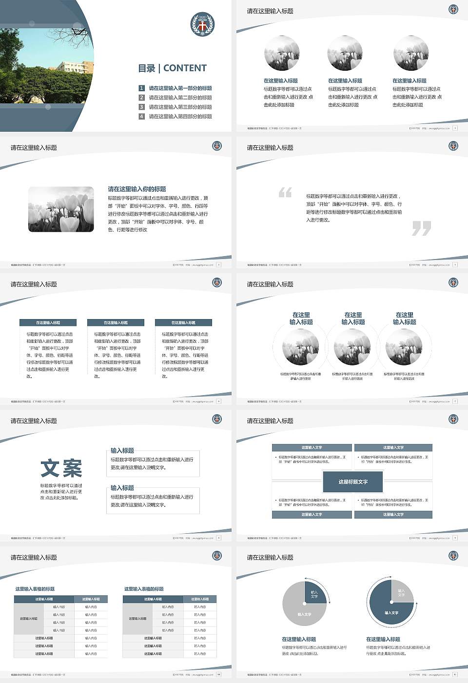 台湾中原大学毕业论文答辩PPT模板下载16:9格式幻灯片预览图2