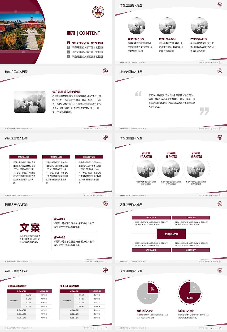 长春财经学院毕业论文答辩PPT模板下载16:9格式幻灯片预览图2