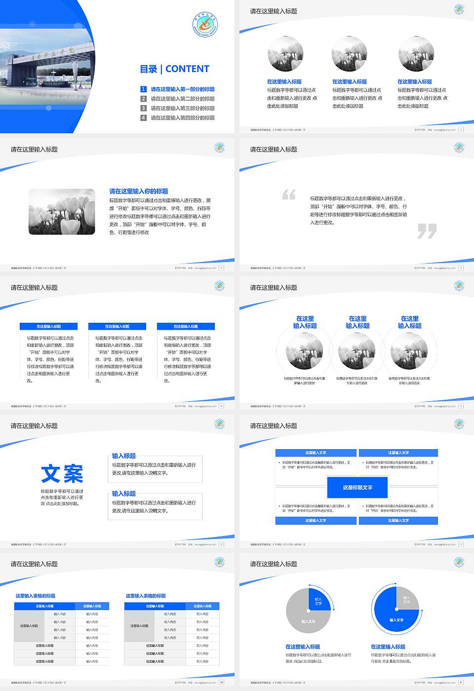 绵阳师范学院毕业论文答辩PPT模板下载16:9格式幻灯片预览图2