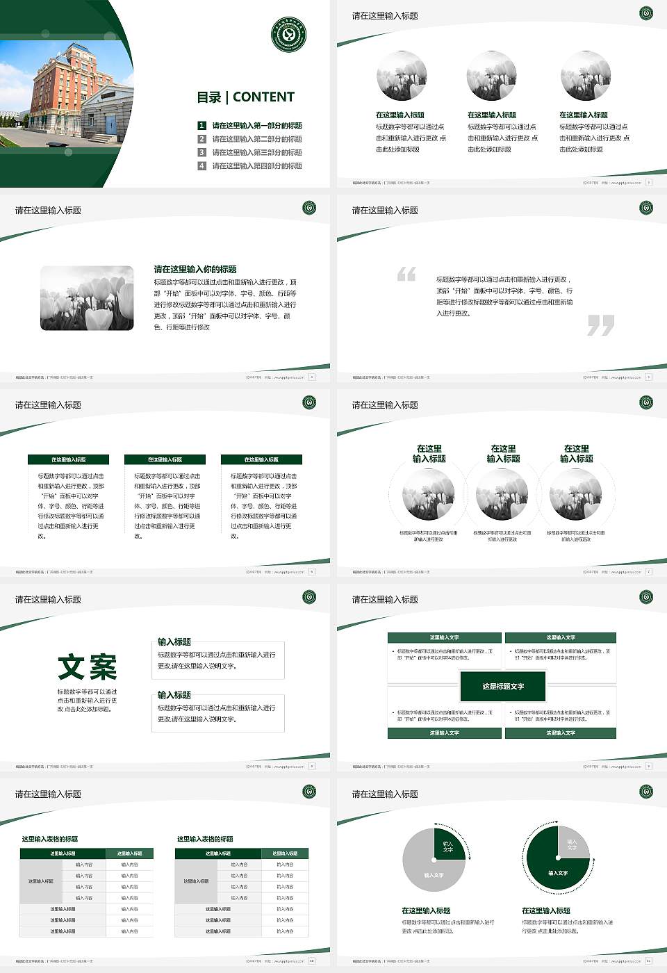 长春健康职业学院毕业论文答辩PPT模板下载16:9格式幻灯片预览图2