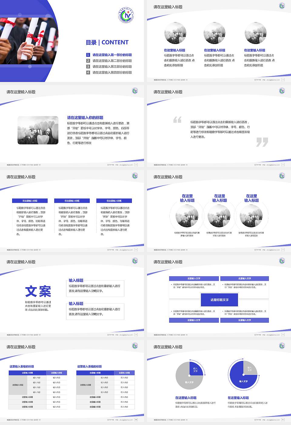 南充职业技术学院毕业论文答辩PPT模板下载16:9格式幻灯片预览图2