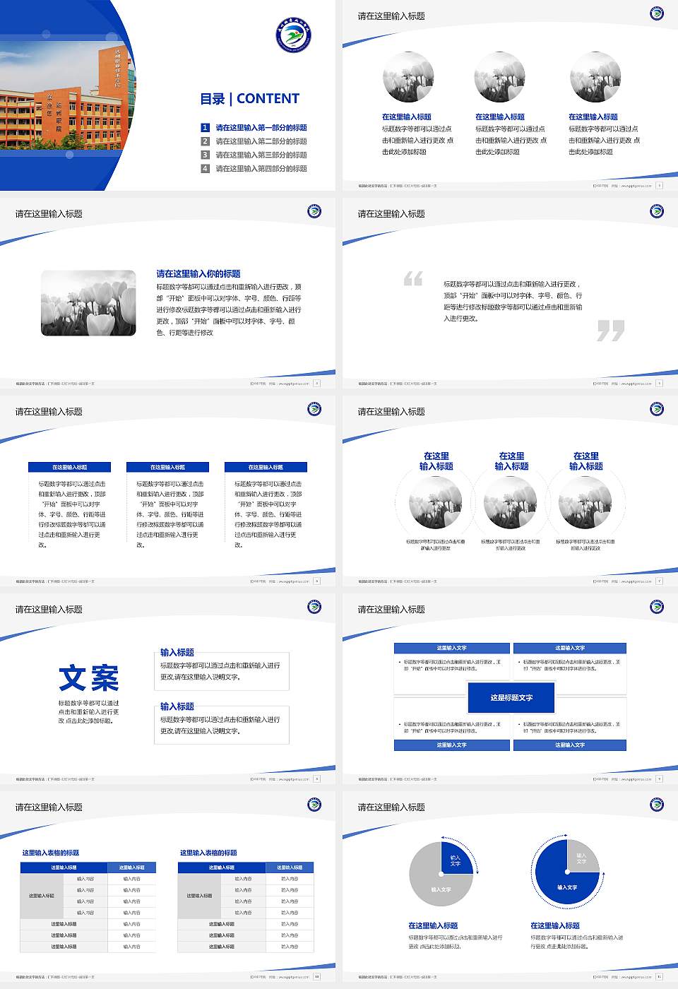达州职业技术学院毕业论文答辩PPT模板下载16:9格式幻灯片预览图2