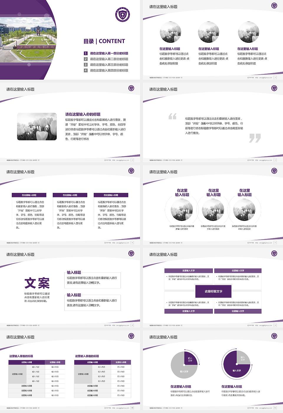 资阳口腔职业学院毕业论文答辩PPT模板下载16:9格式幻灯片预览图2