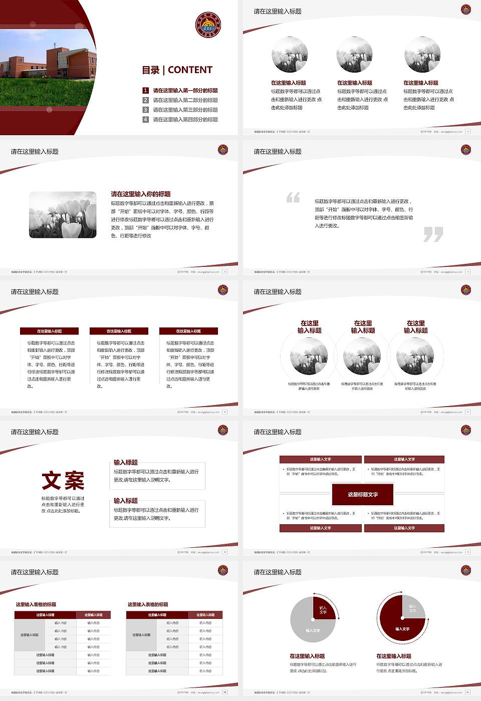 宁夏理工学院毕业论文答辩PPT模板下载16:9格式幻灯片预览图2