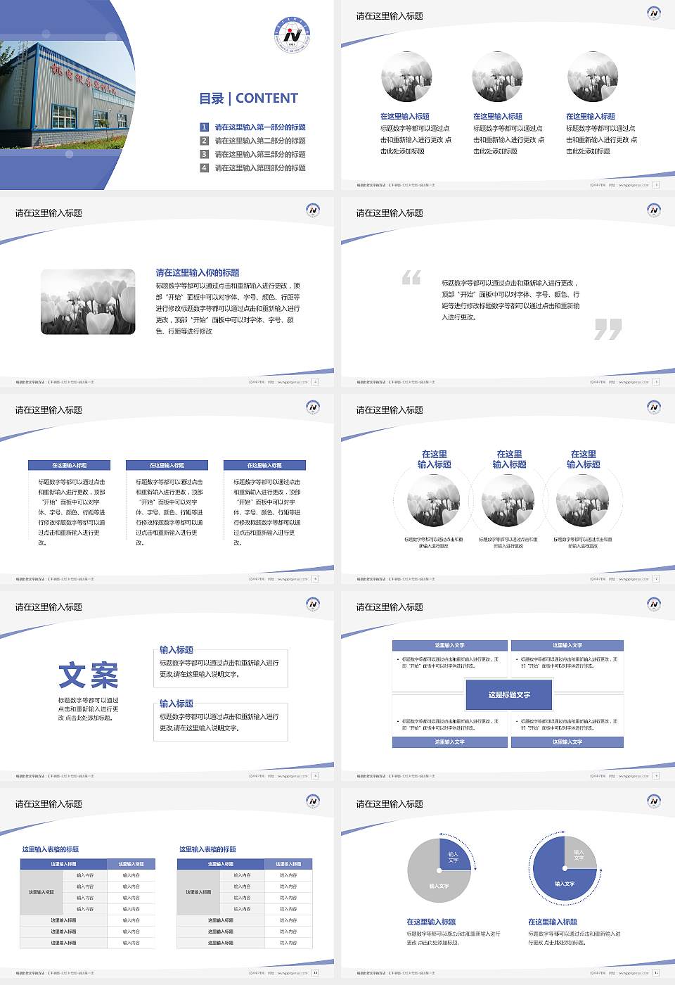 宁夏工业职业学院毕业论文答辩PPT模板下载16:9格式幻灯片预览图2