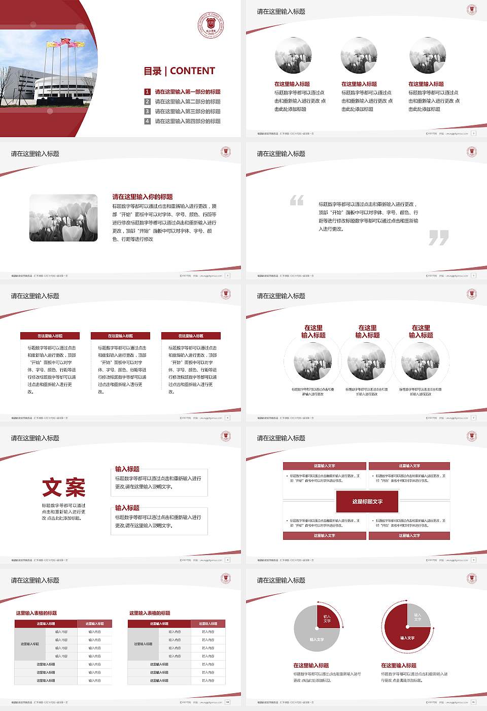 天津财经大学珠江学院毕业论文答辩PPT模板下载16:9格式幻灯片预览图2