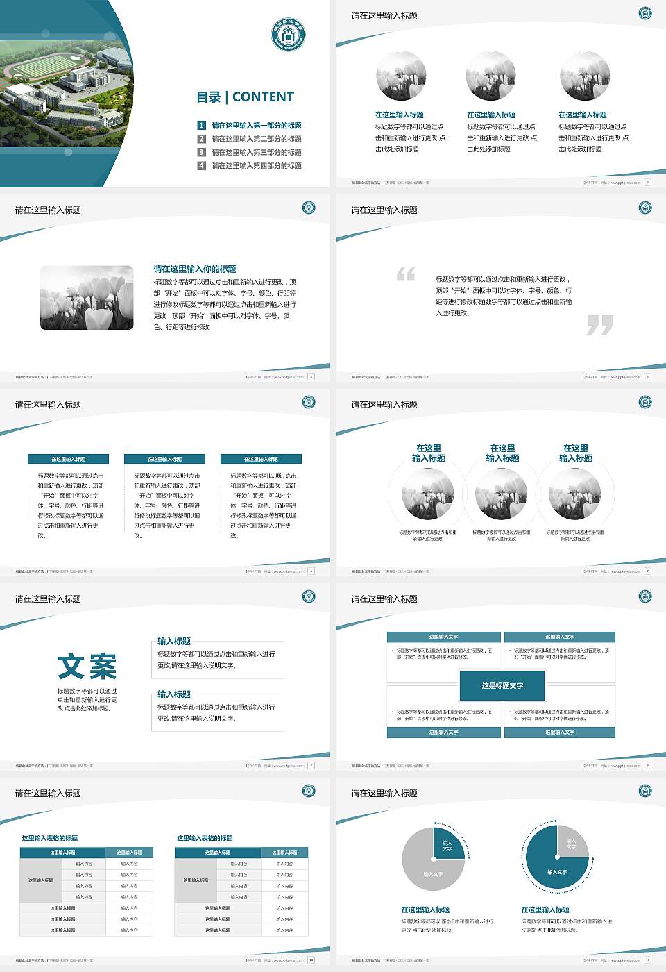 徽商职业学院毕业论文答辩PPT模板下载16:9格式幻灯片预览图2