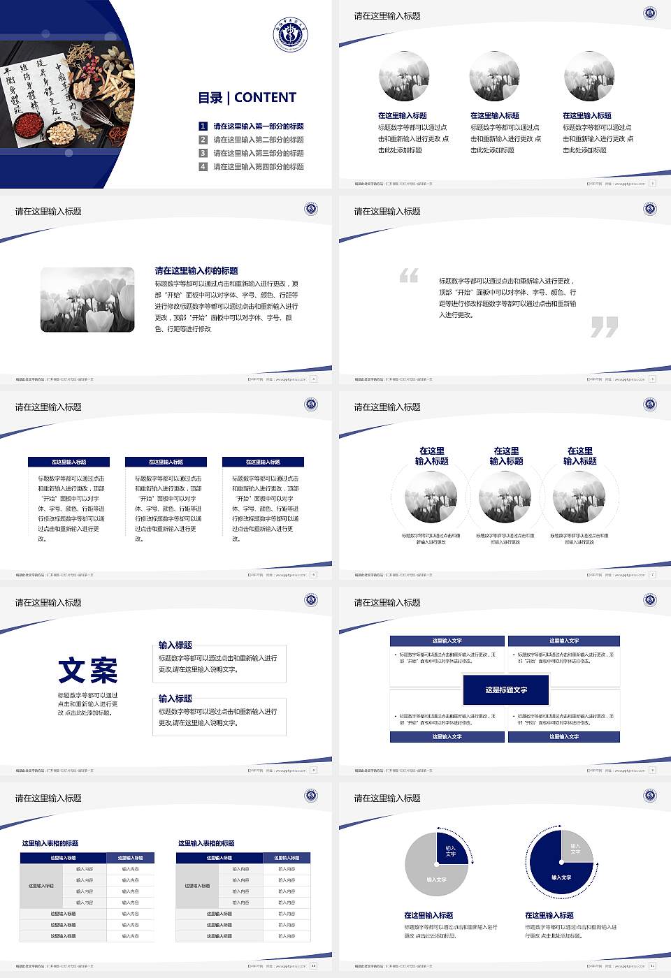 安徽中医药大学毕业论文答辩PPT模板下载16:9格式幻灯片预览图2