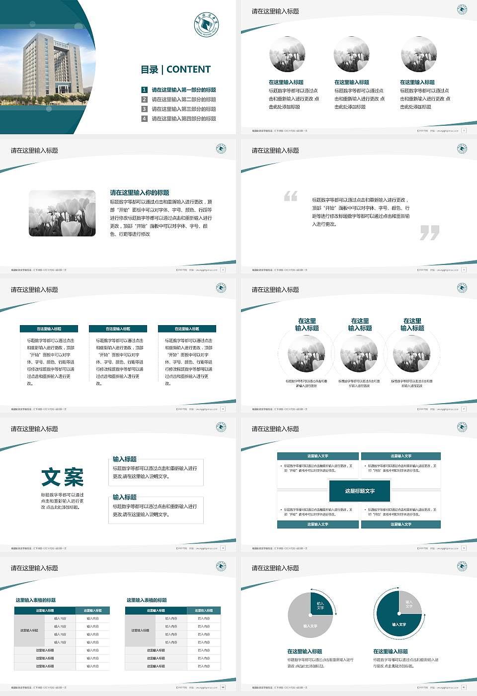 枣庄职业学院毕业论文答辩PPT模板下载16:9格式幻灯片预览图2