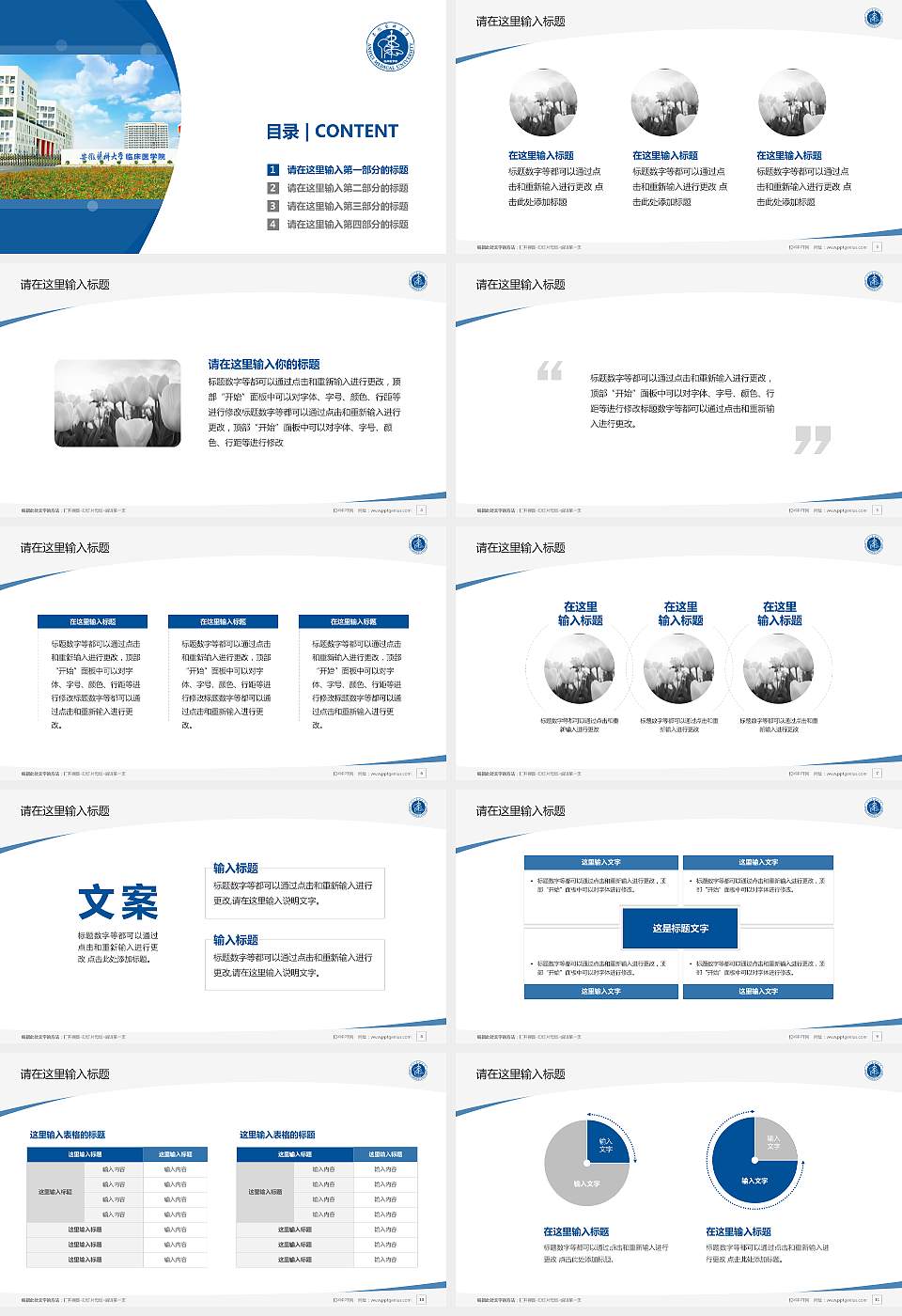 安徽医科大学临床医学院毕业论文答辩PPT模板下载16:9格式幻灯片预览图2