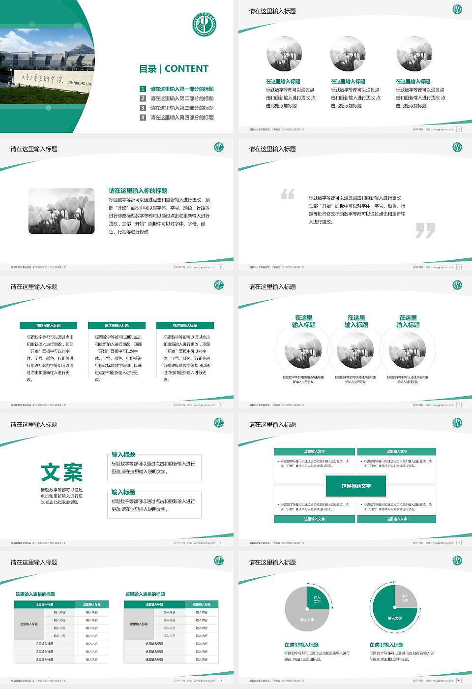 山东工艺美术学院毕业论文答辩PPT模板下载16:9格式幻灯片预览图2