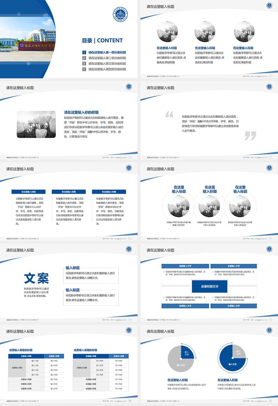 安徽卫生健康职业学院毕业论文答辩PPT模板下载16:9格式幻灯片预览图2