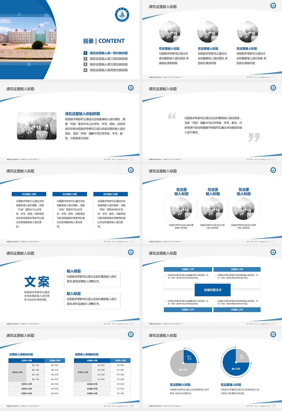 青岛黄海学院毕业论文答辩PPT模板下载16:9格式幻灯片预览图2