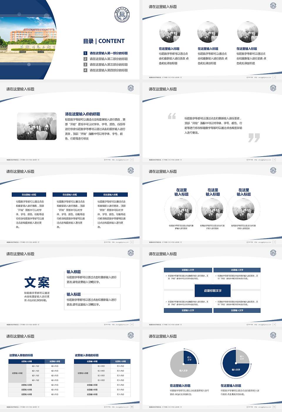 安徽信息工程学院毕业论文答辩PPT模板下载16:9格式幻灯片预览图2