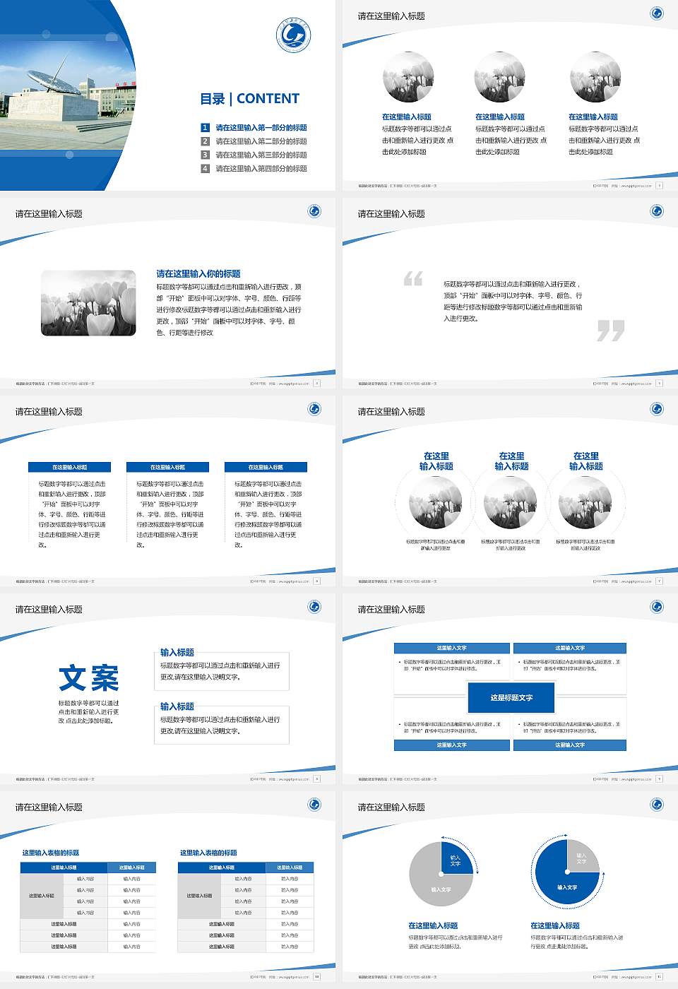 山东理工职业学院毕业论文答辩PPT模板下载16:9格式幻灯片预览图2