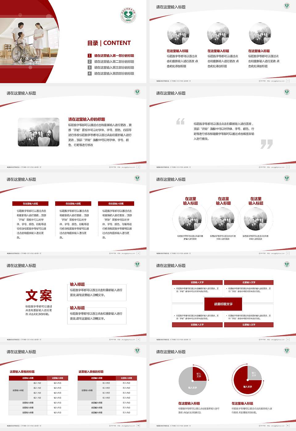 济南护理职业学院毕业论文答辩PPT模板下载16:9格式幻灯片预览图2