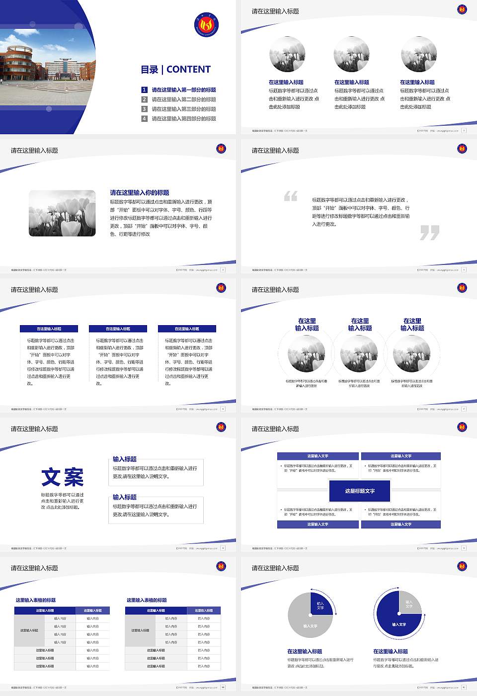 滨州学院毕业论文答辩PPT模板下载16:9格式幻灯片预览图2