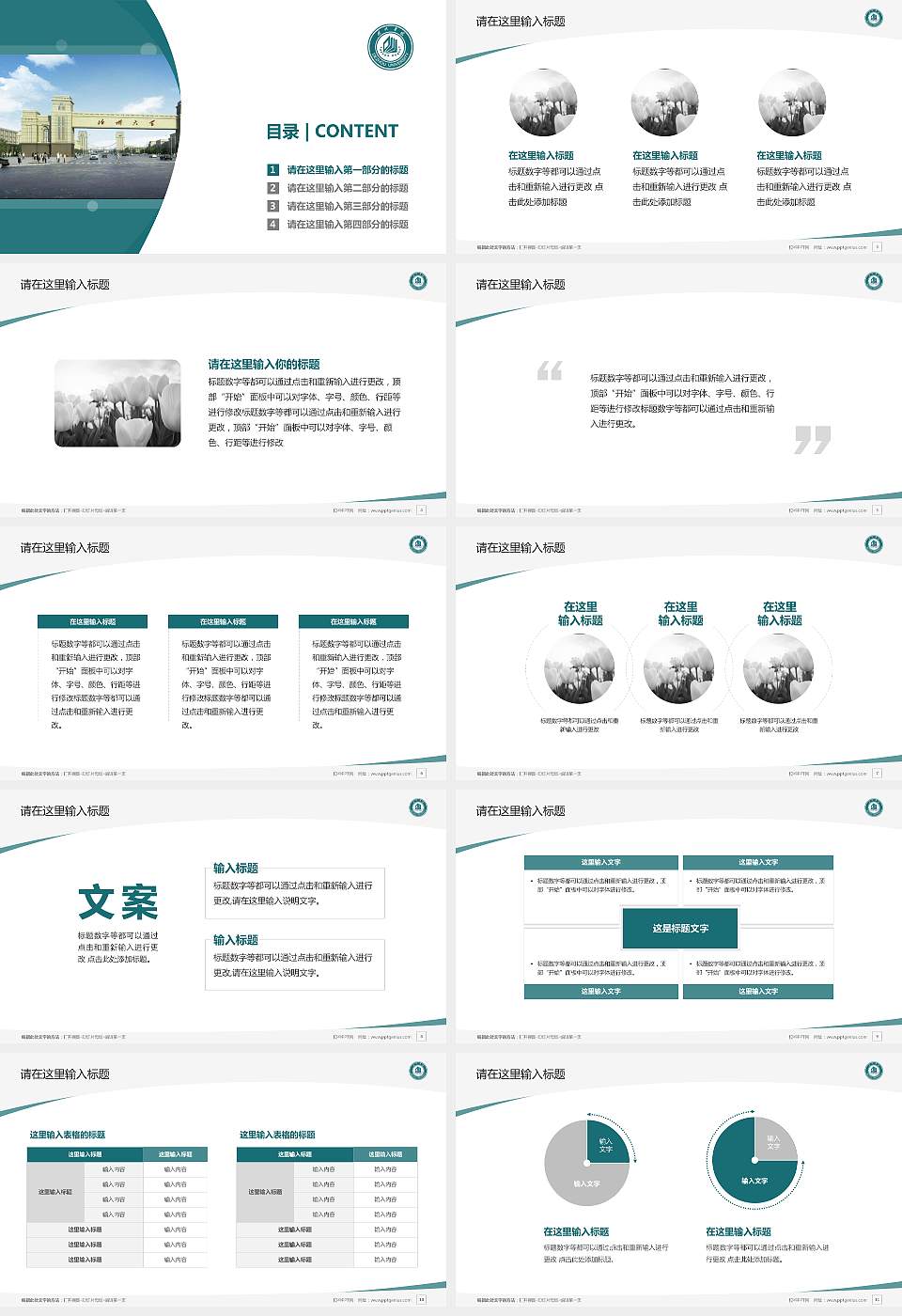 德州学院毕业论文答辩PPT模板下载16:9格式幻灯片预览图2