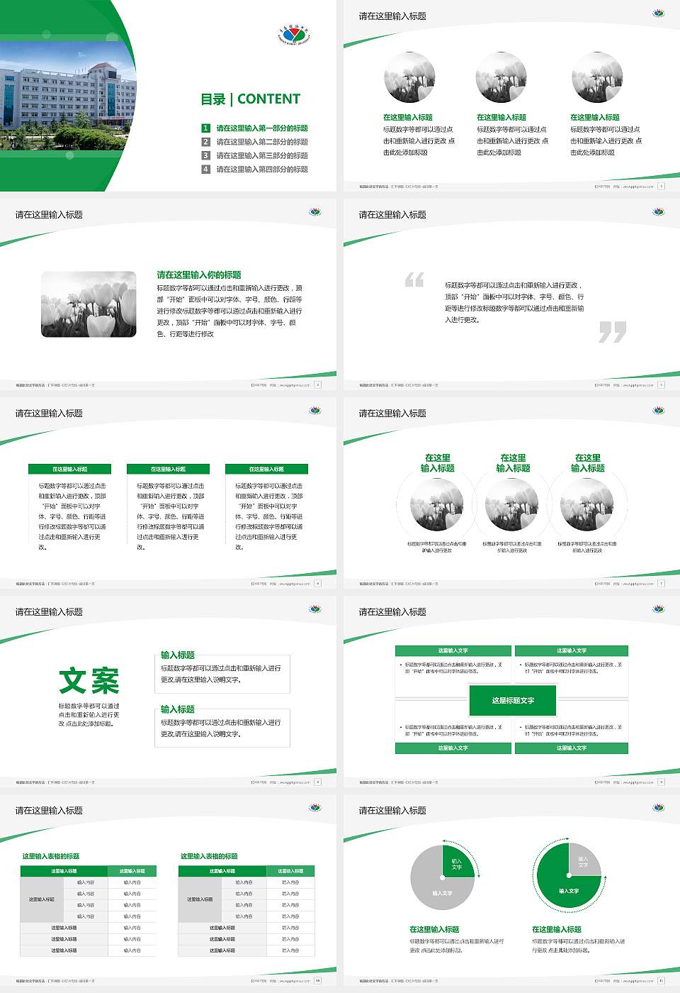 青岛滨海学院毕业论文答辩PPT模板下载16:9格式幻灯片预览图2