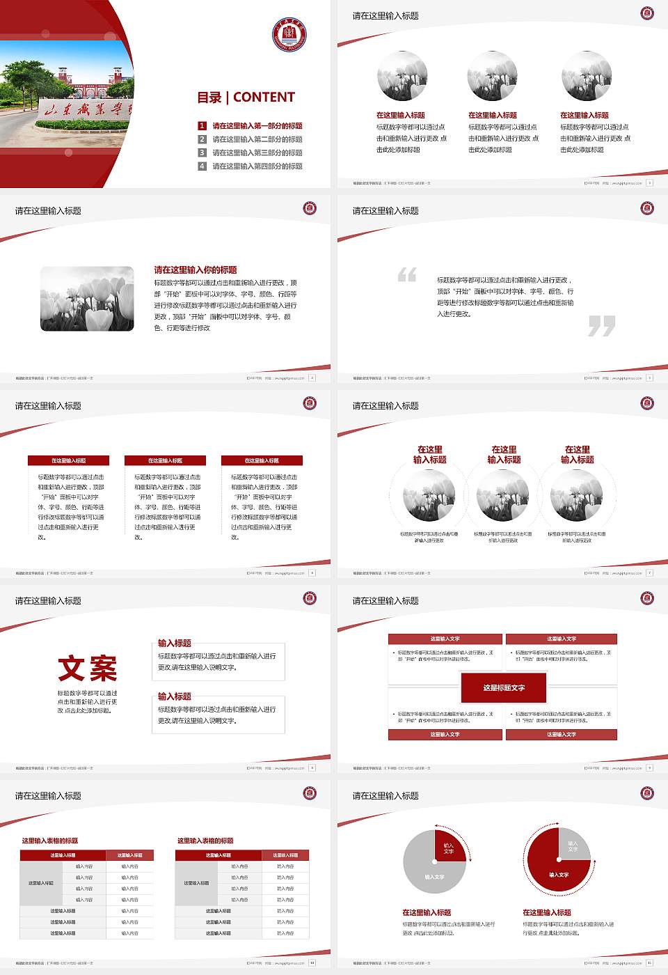 山东职业学院毕业论文答辩PPT模板下载16:9格式幻灯片预览图2