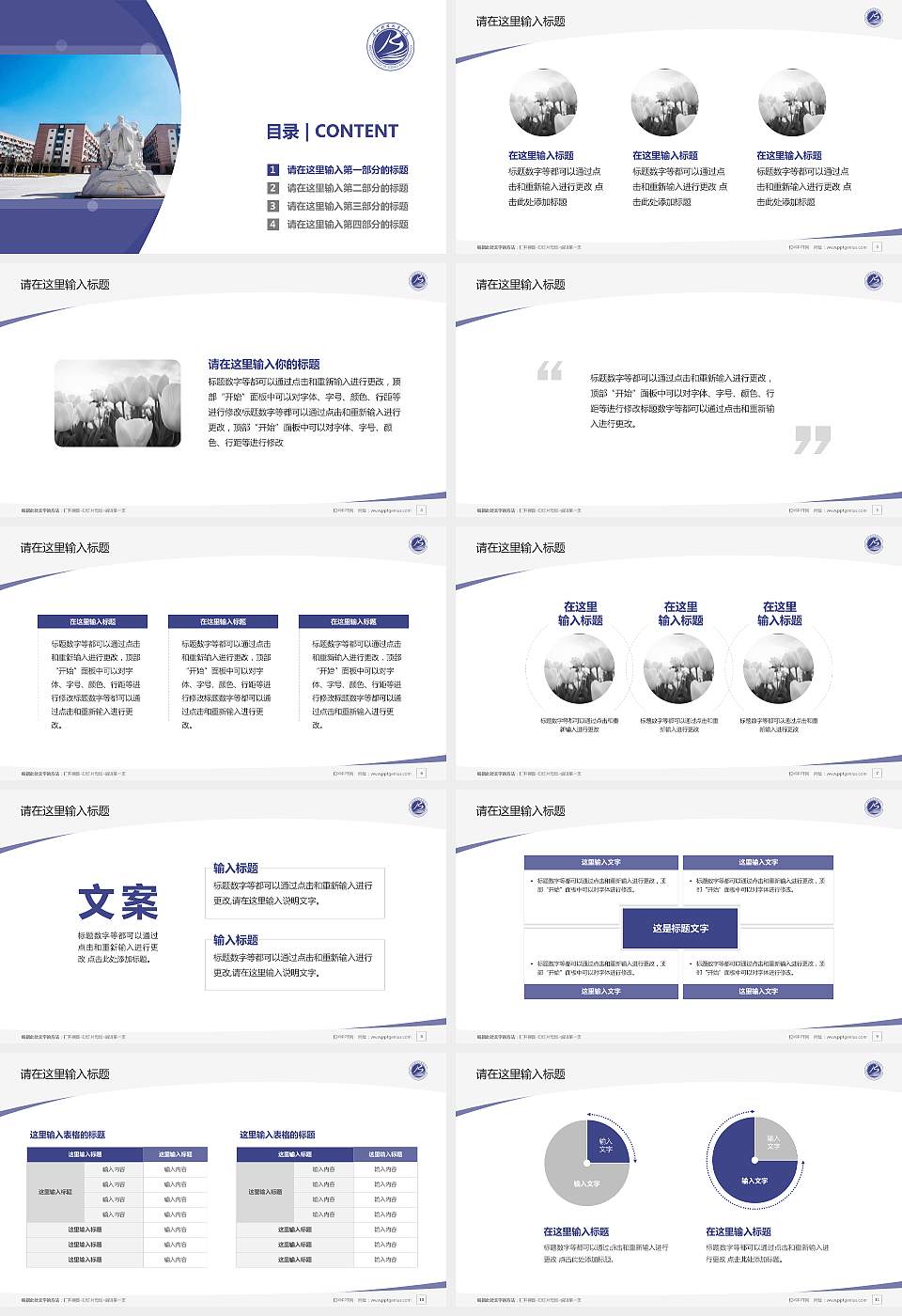 滨州科技职业学院毕业论文答辩PPT模板下载16:9格式幻灯片预览图2