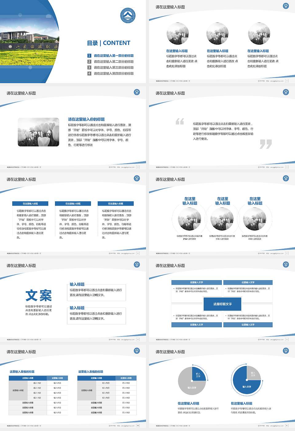 山东旅游职业学院毕业论文答辩PPT模板下载16:9格式幻灯片预览图2