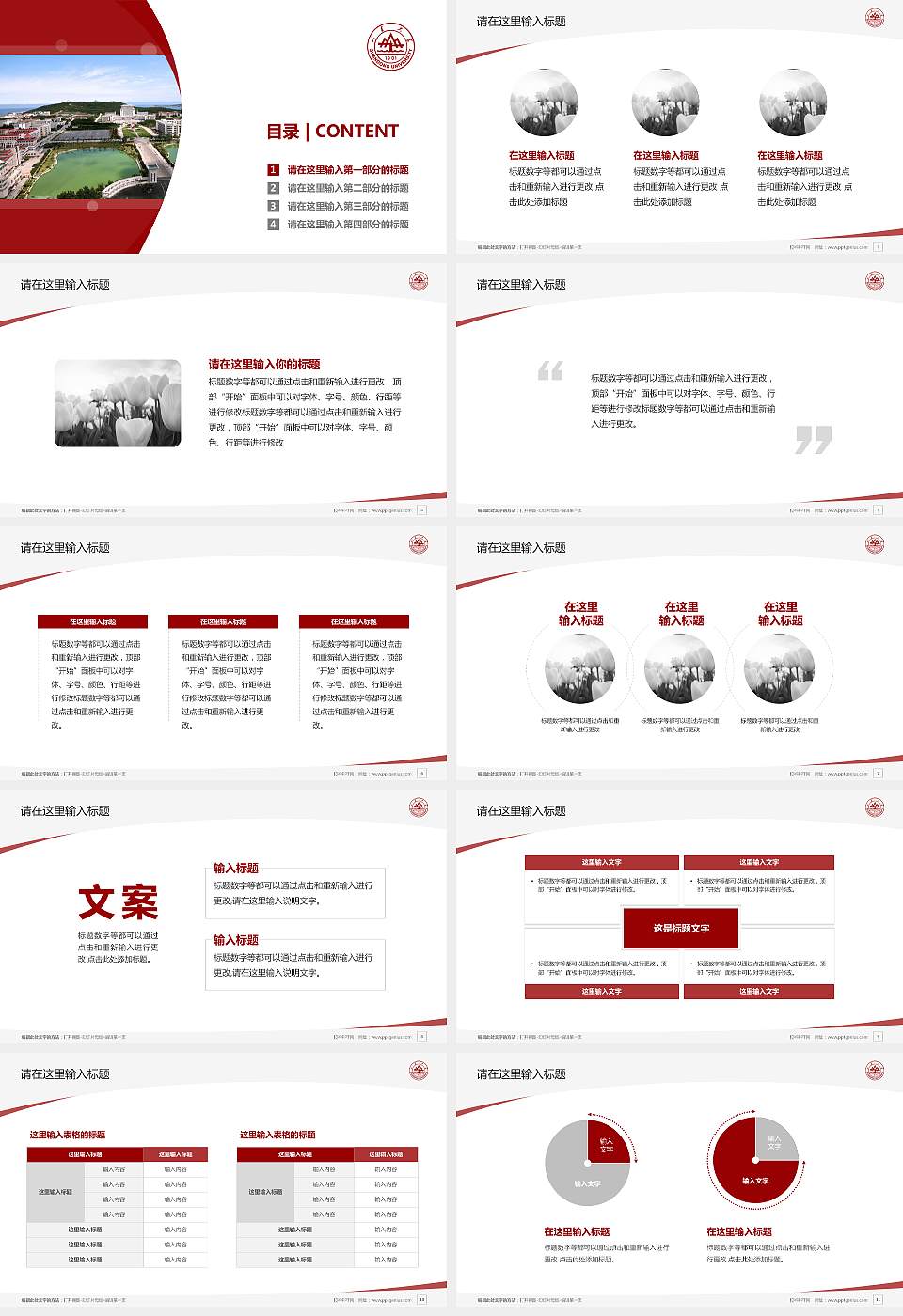 山东大学（威海）毕业论文答辩PPT模板下载16:9格式幻灯片预览图2