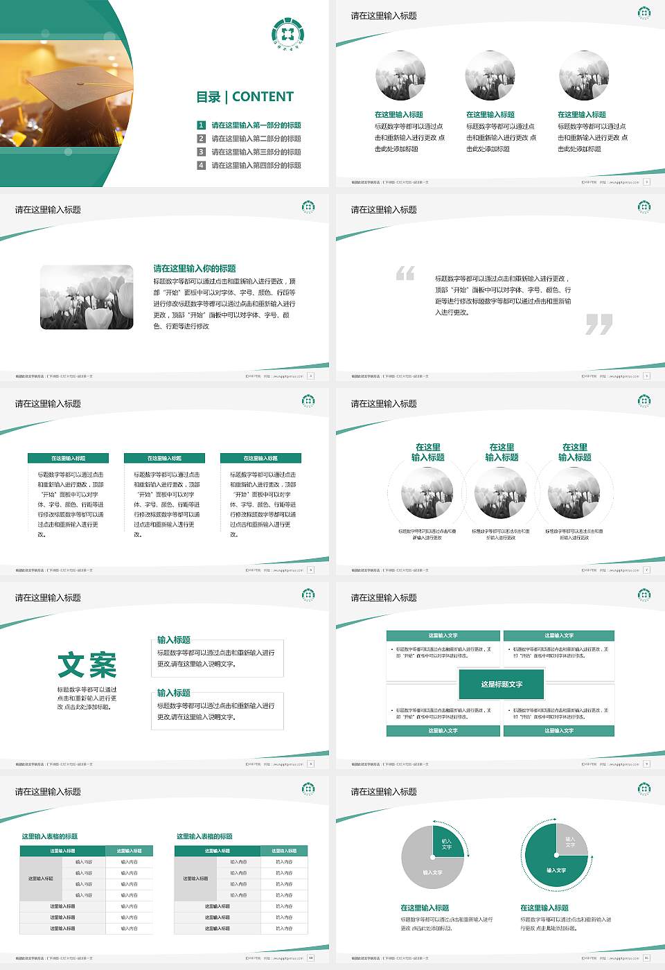 淄博职业学院毕业论文答辩PPT模板下载16:9格式幻灯片预览图2