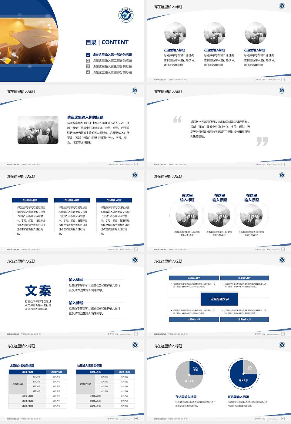 运城职业技术学院毕业论文答辩PPT模板下载16:9格式幻灯片预览图2