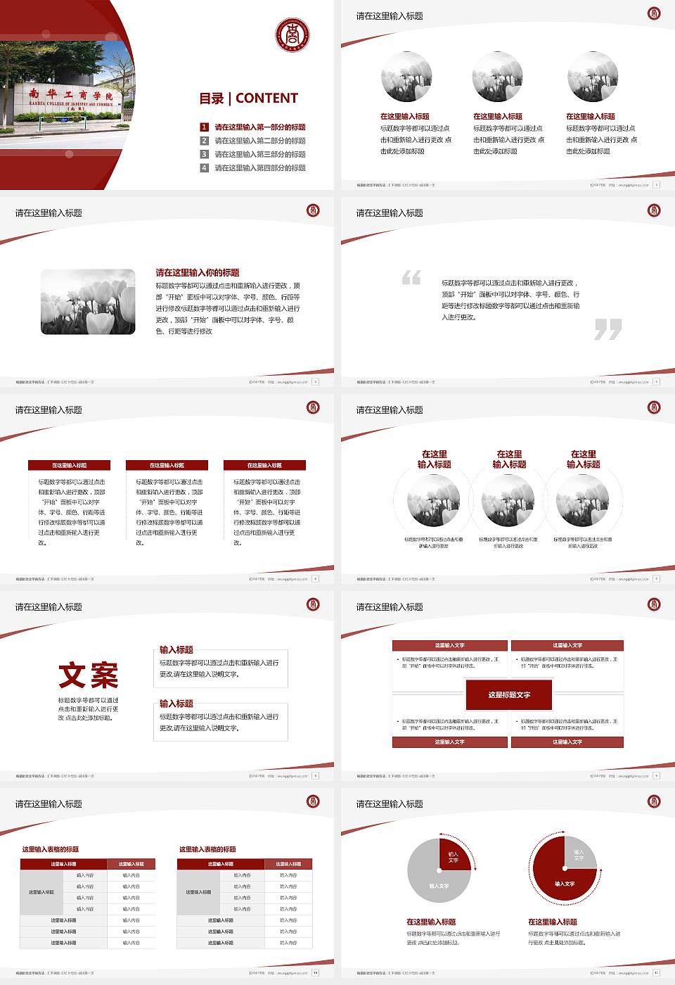 民办南华工商学院毕业论文答辩PPT模板下载16:9格式幻灯片预览图2