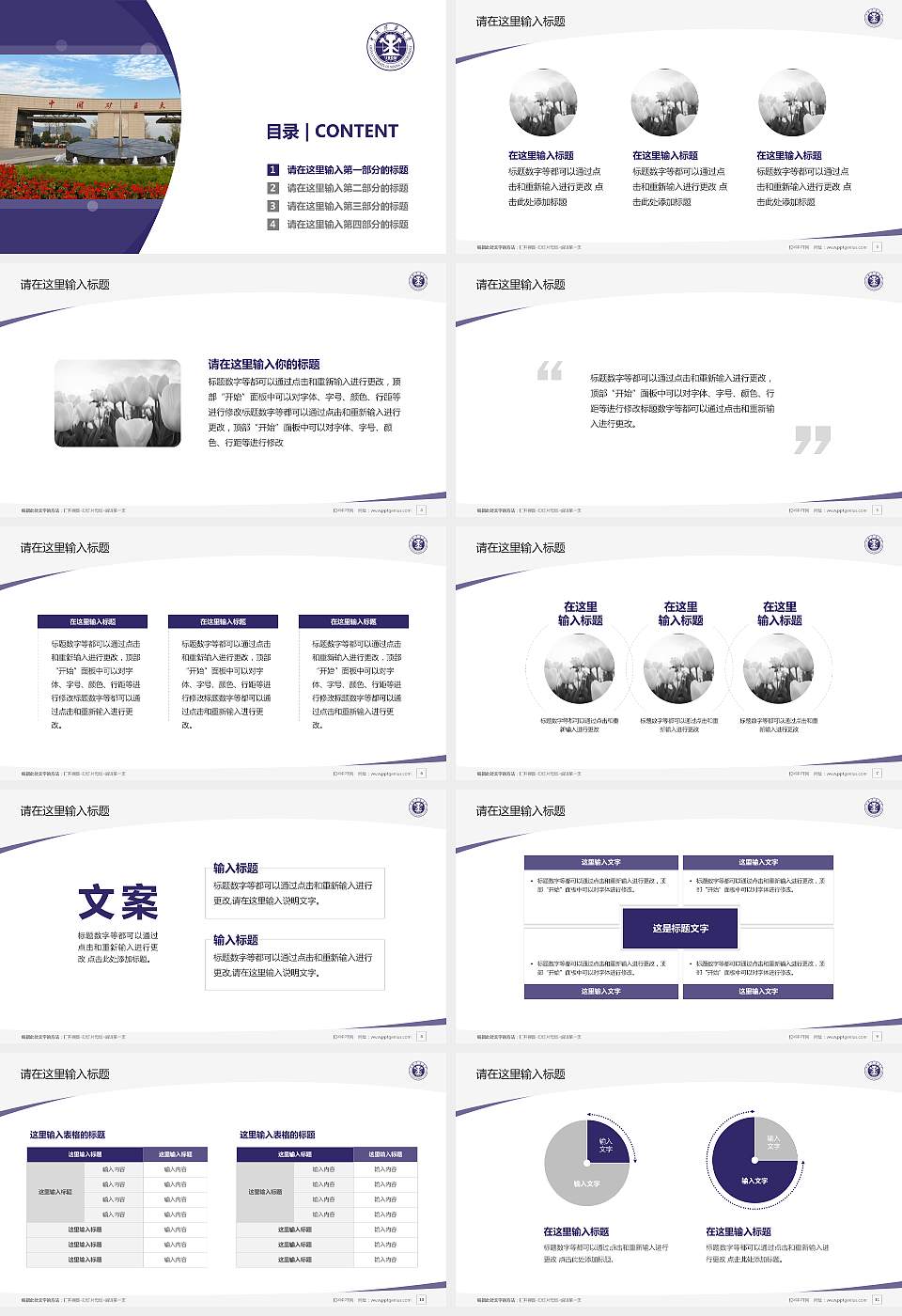 中国矿业大学毕业论文答辩PPT模板下载16:9格式幻灯片预览图2