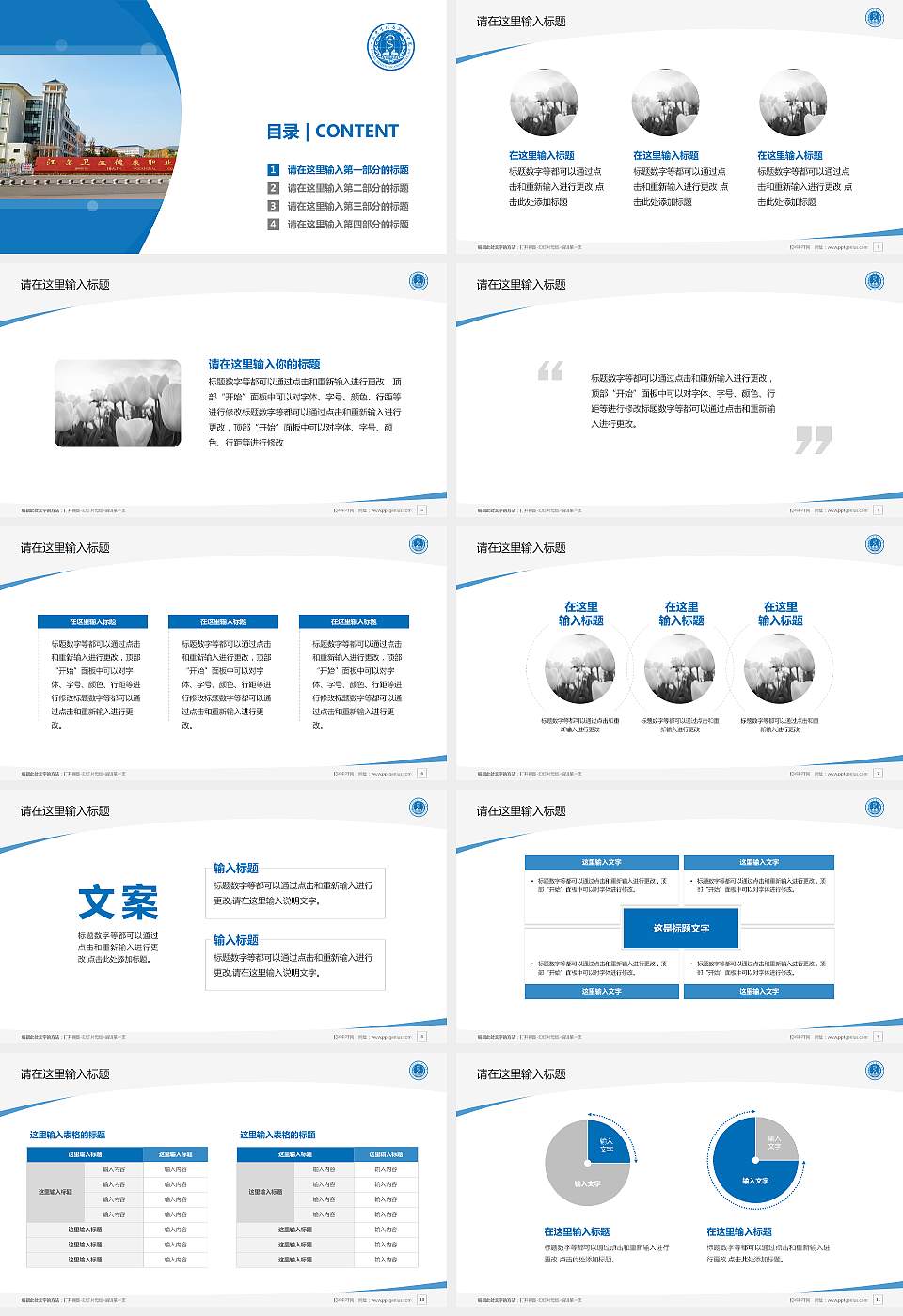 江苏卫生健康职业学院毕业论文答辩PPT模板下载16:9格式幻灯片预览图2